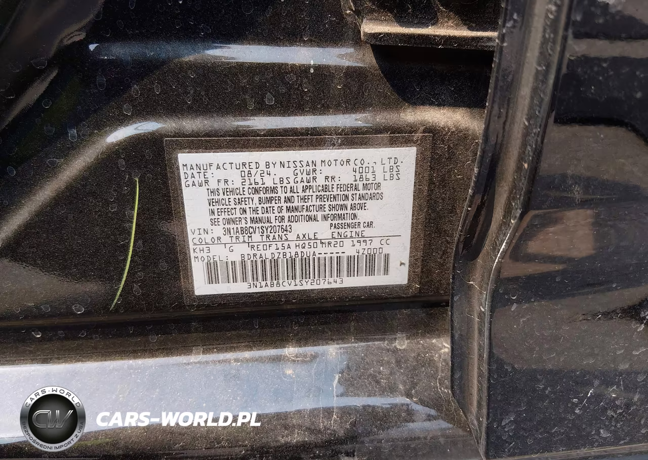 2025 Nissan Sentra Sv VIN:3N1AB8CV1SY207643 - 9