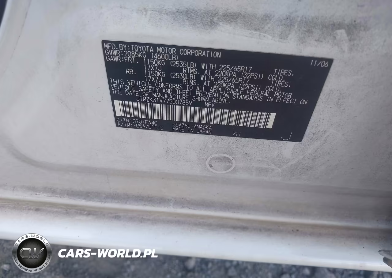 2007 Toyota Rav4 Limited VIN:JTMZK31V775007859 - 9