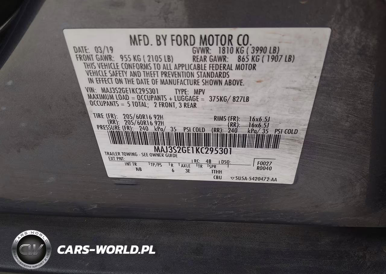 2019 Ford Ecosport Se VIN:MAJ3S2GE1KC295301 - 9