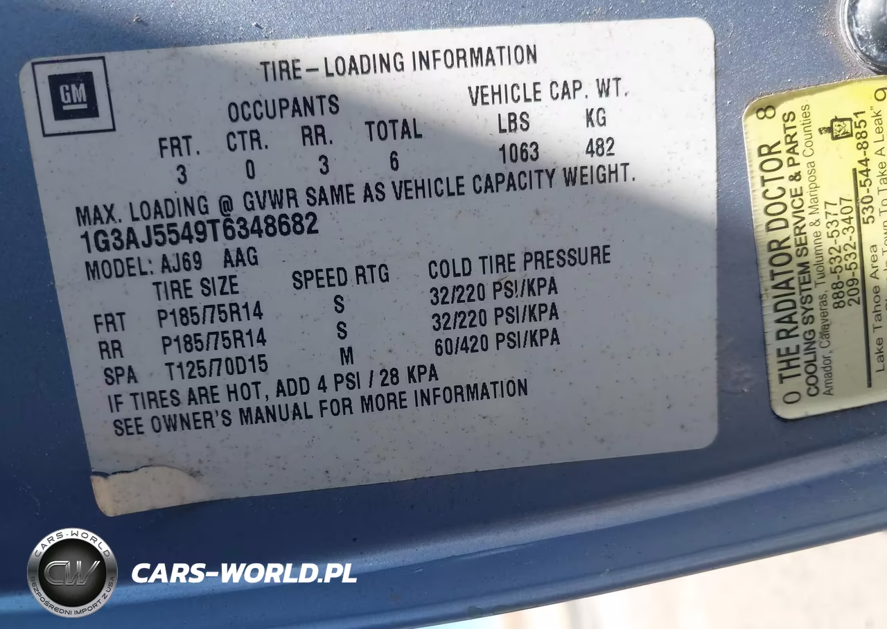 1996 Oldsmobile Ciera Sl VIN:1G3AJ5549T6348682 - 9