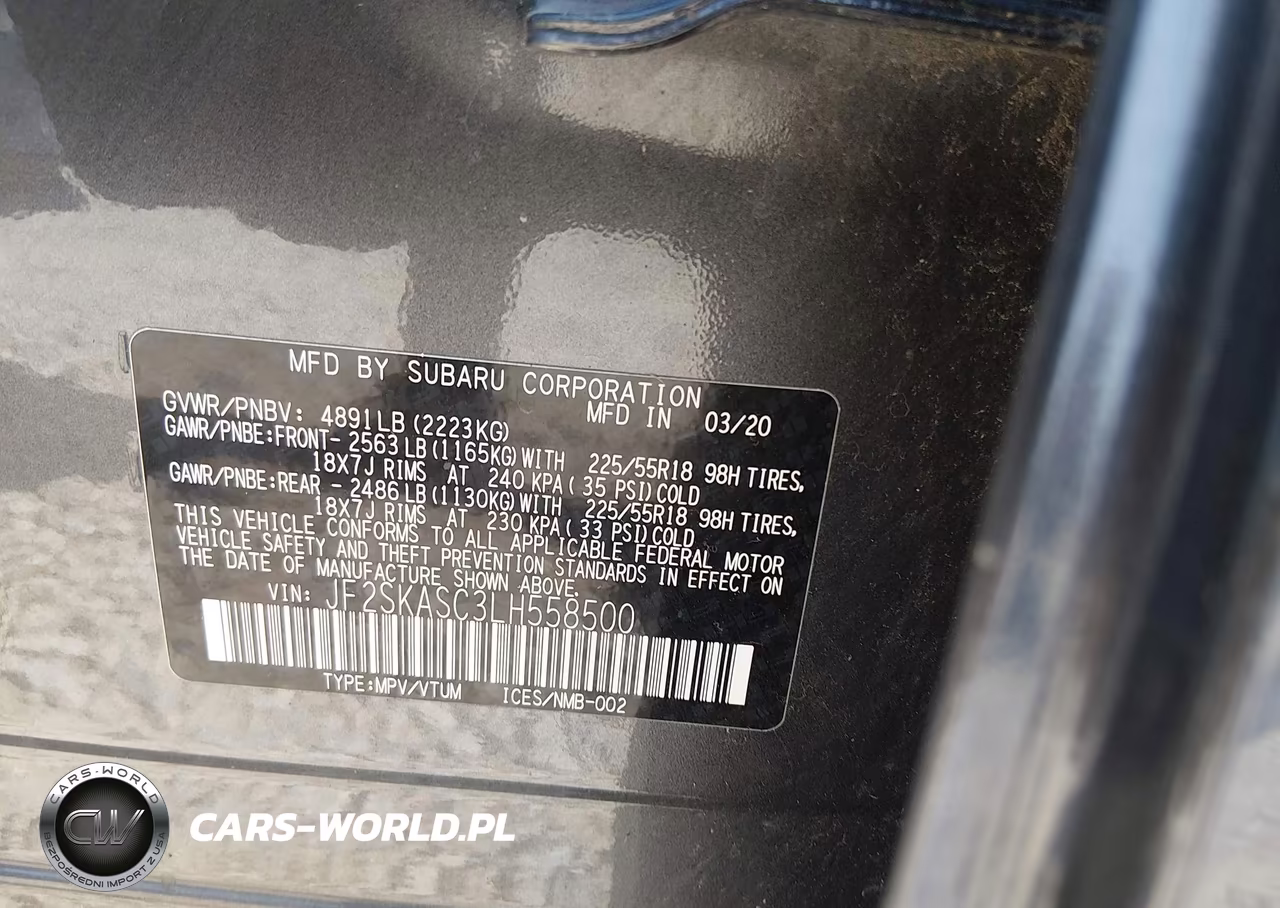 2020 Subaru Forester Limited VIN:JF2SKASC3LH558500 - 9