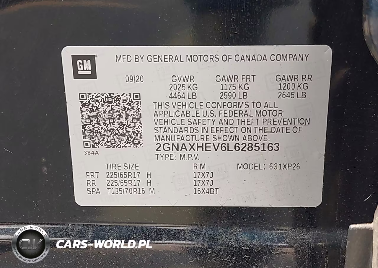 2020 Chevrolet Equinox Fwd Ls VIN:2GNAXHEV6L6285163 - 9