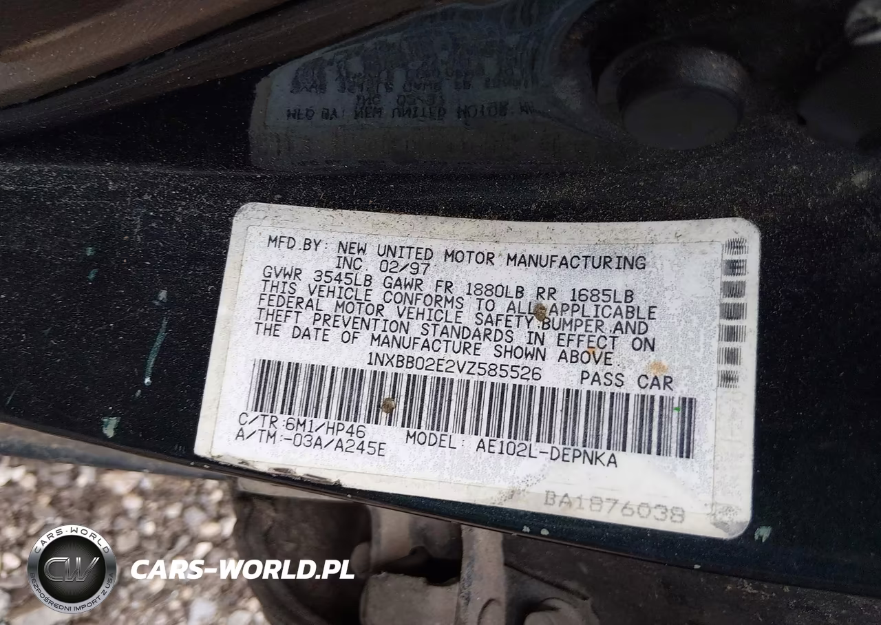 1997 Toyota Corolla Dx VIN:1NXBB02E2VZ585526 - 9