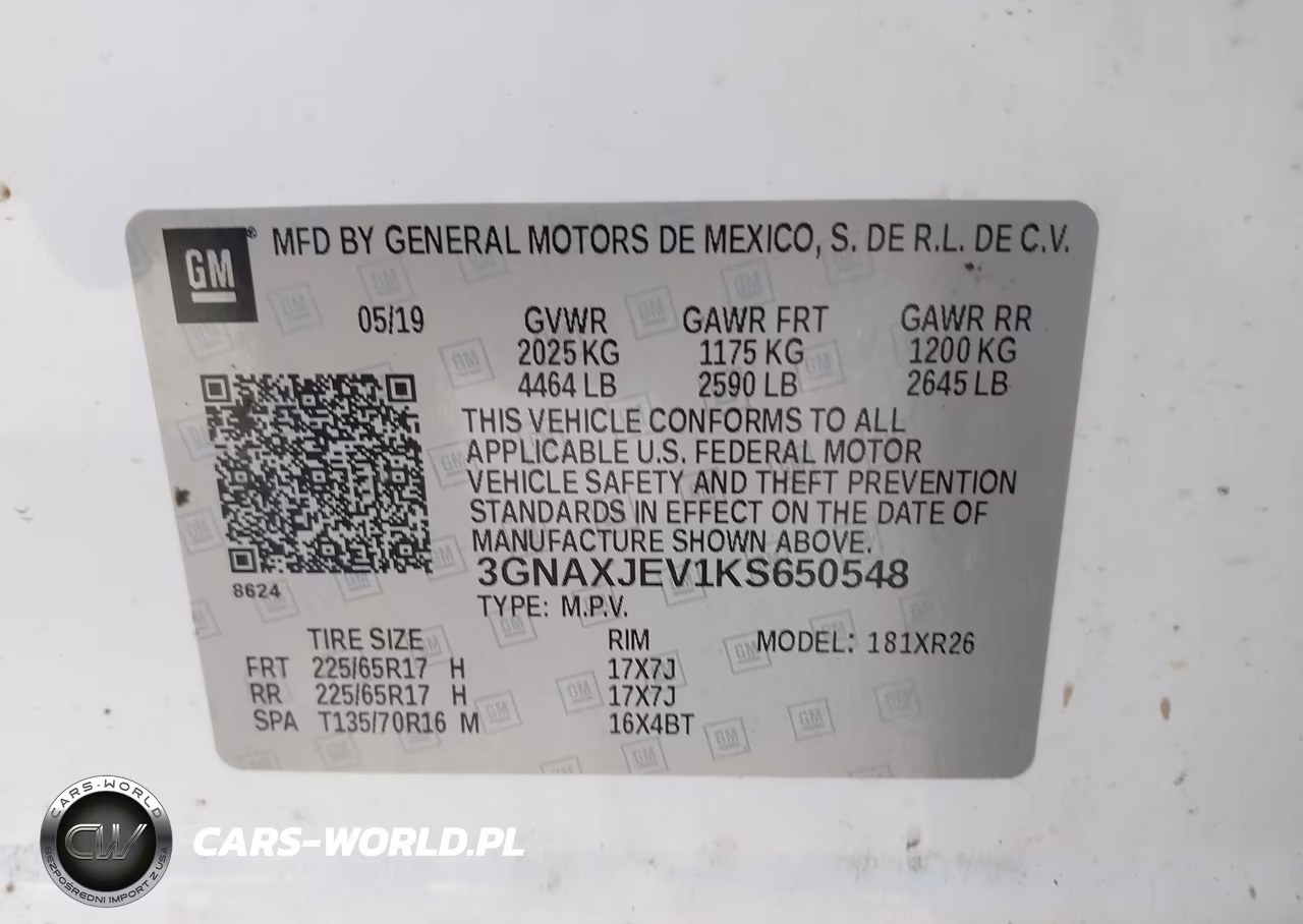 2019 Chevrolet Equinox Lt VIN:3GNAXJEV1KS650548 - 9