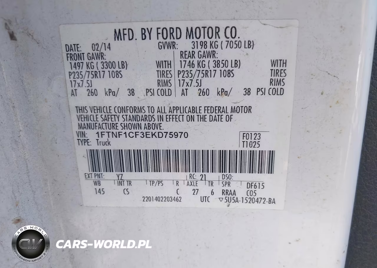 2014 Ford F-150 Xl VIN:1FTNF1CF3EKD75970 - 9