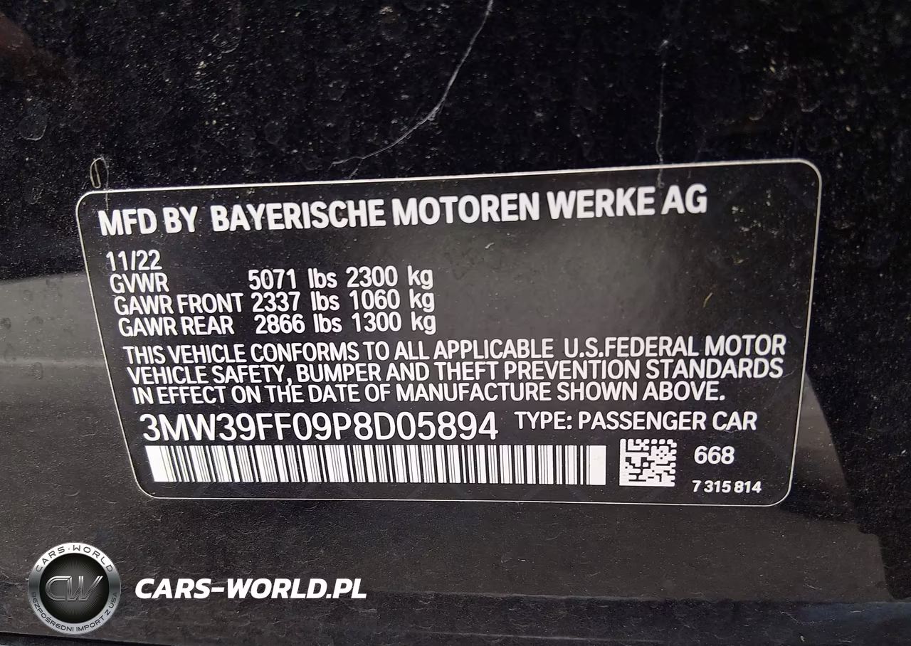 2023 BMW 330E VIN:3MW39FF09P8D05894 - 9