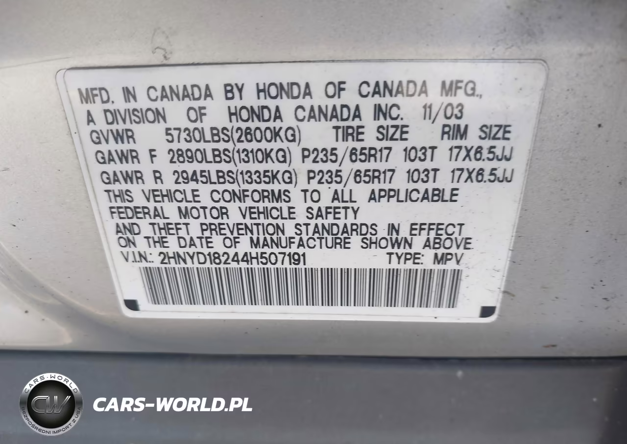 2004 Acura Mdx VIN:2HNYD18244H507191 - 9