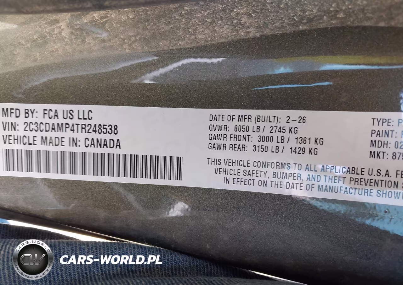2026 Dodge Charger Scat Pack 2-Door Awd VIN:2C3CDAMP4TR248538 - 9