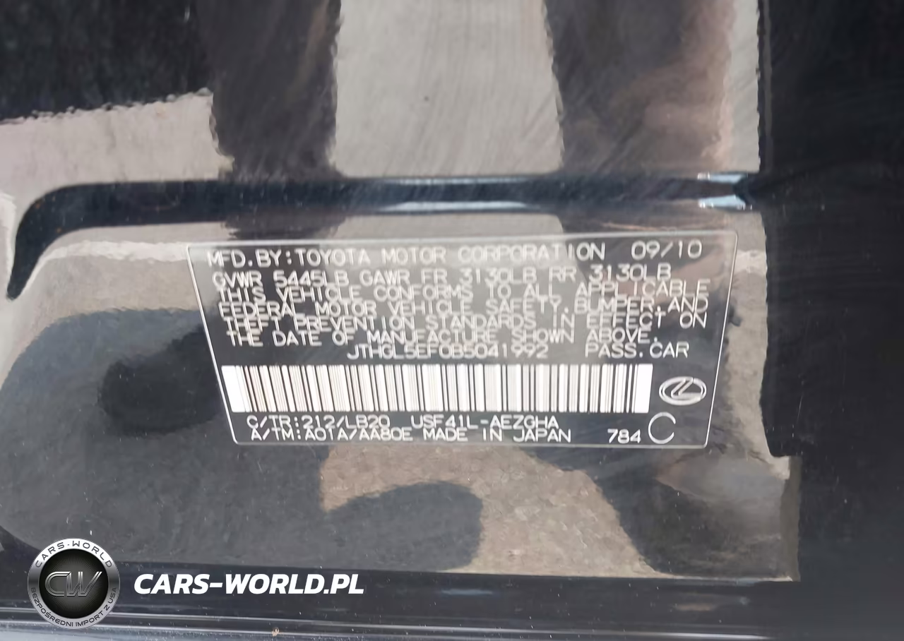 2011 Lexus Ls 460 L VIN:JTHGL5EF0B5041992 - 9