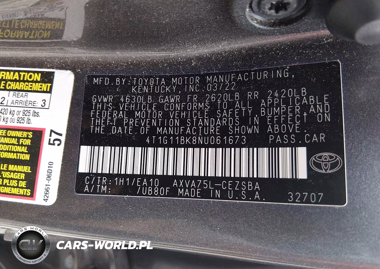 2022 Toyota Camry Se Awd VIN:4T1G11BK8NU061673 - 9