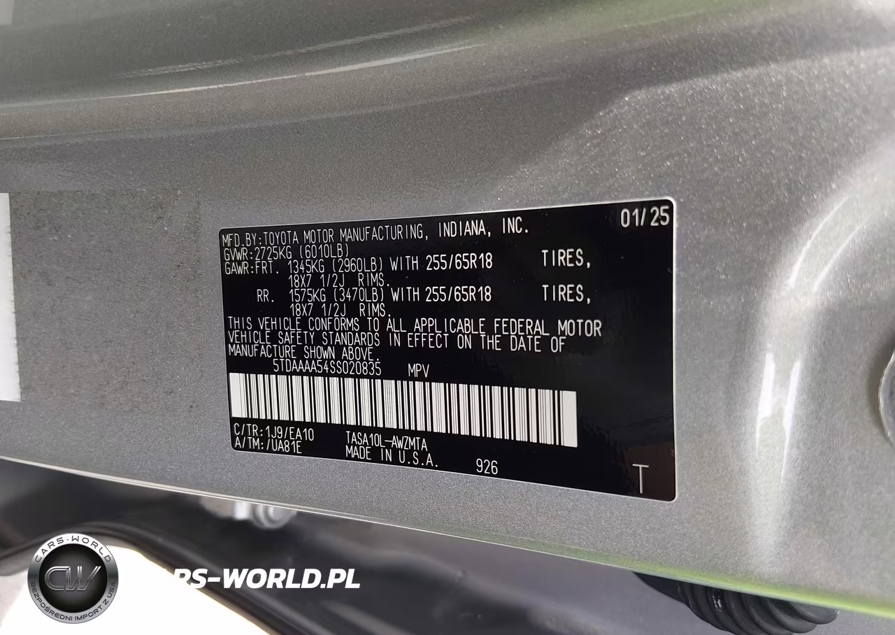 2025 Toyota Grand Highlander Xle VIN:5TDAAAA54SS020835 - 9