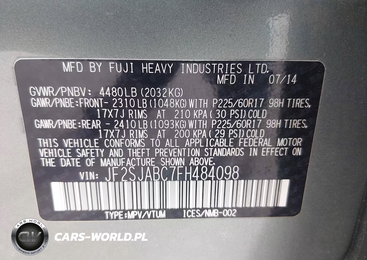 2015 Subaru Forester 2.5I VIN:JF2SJABC7FH484098 - 9