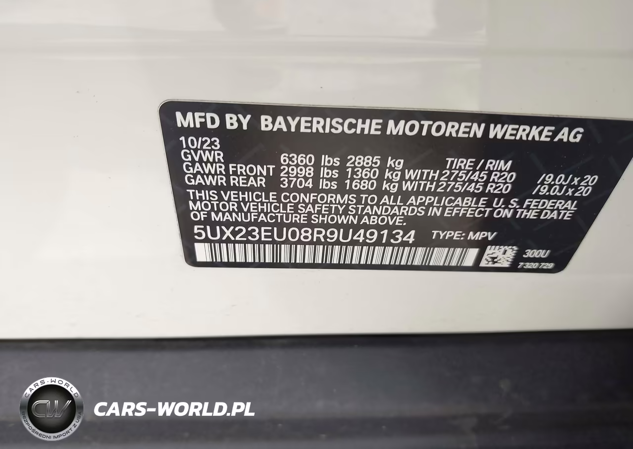2024 BMW X5 xDrive40I VIN:5UX23EU08R9U49134 - 9