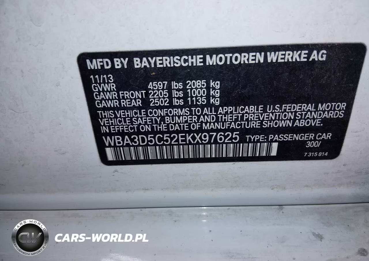 2014 BMW 328D xDrive VIN:WBA3D5C52EKX97625 - 9
