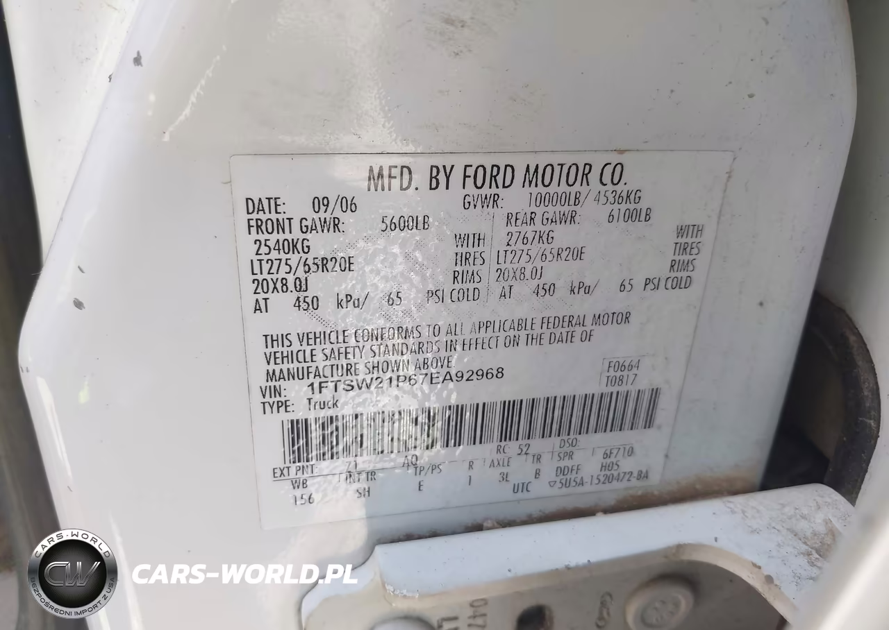 2007 Ford F-250 Lariat-Xl-Xlt VIN:1FTSW21P67EA92968 - 9