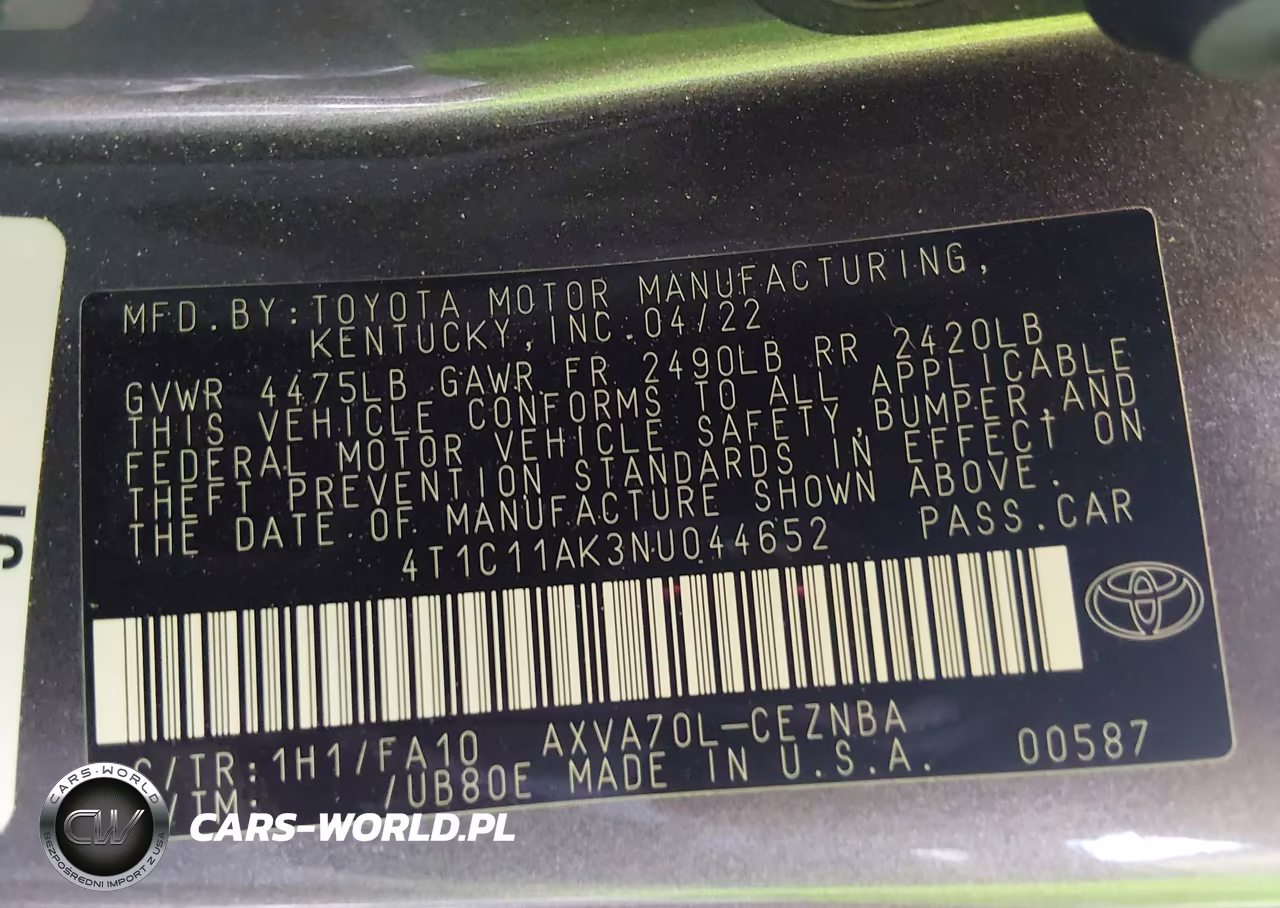 2022 Toyota Camry Le VIN:4T1C11AK3NU044652 - 9