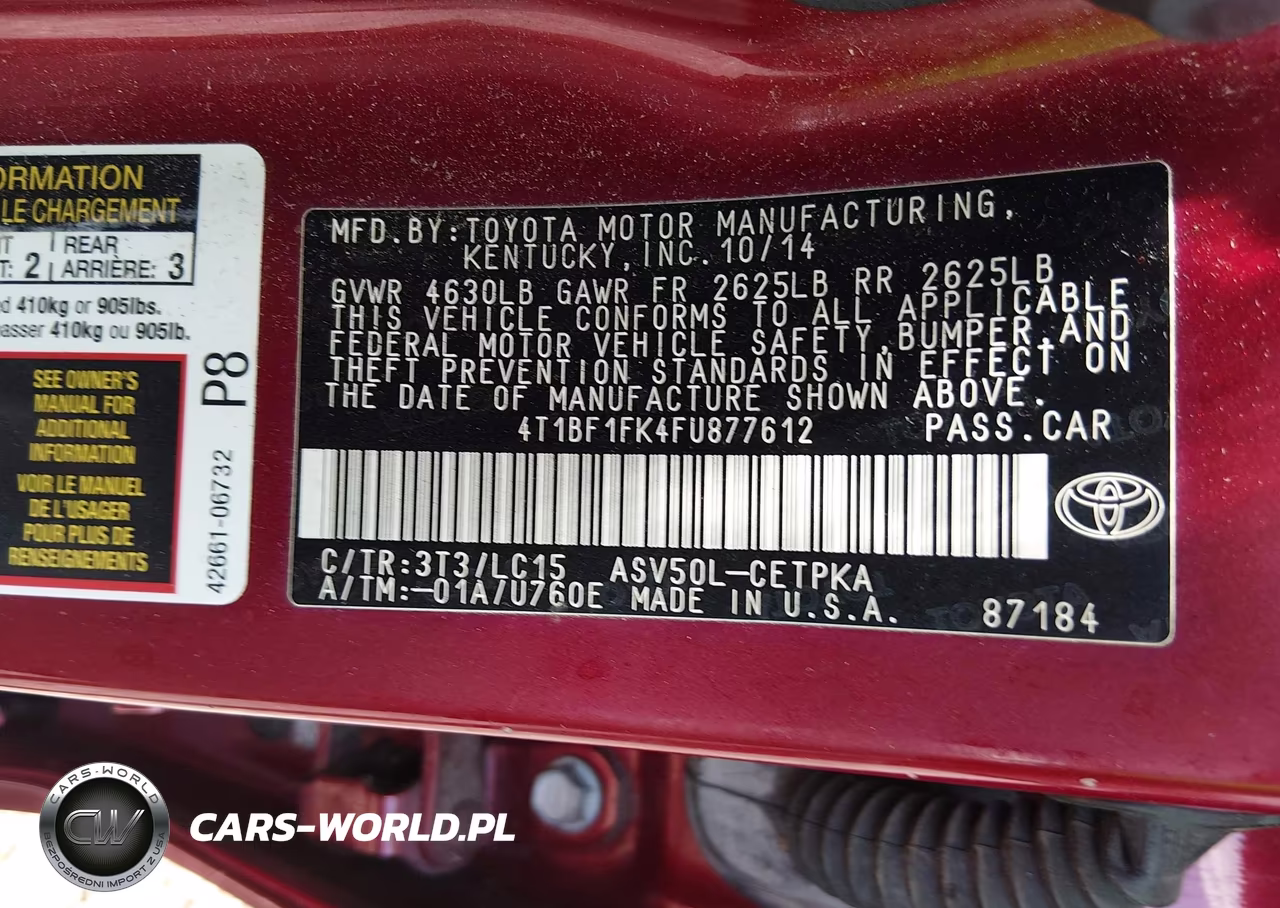 2015 Toyota Camry Xse VIN:4T1BF1FK4FU877612 - 9