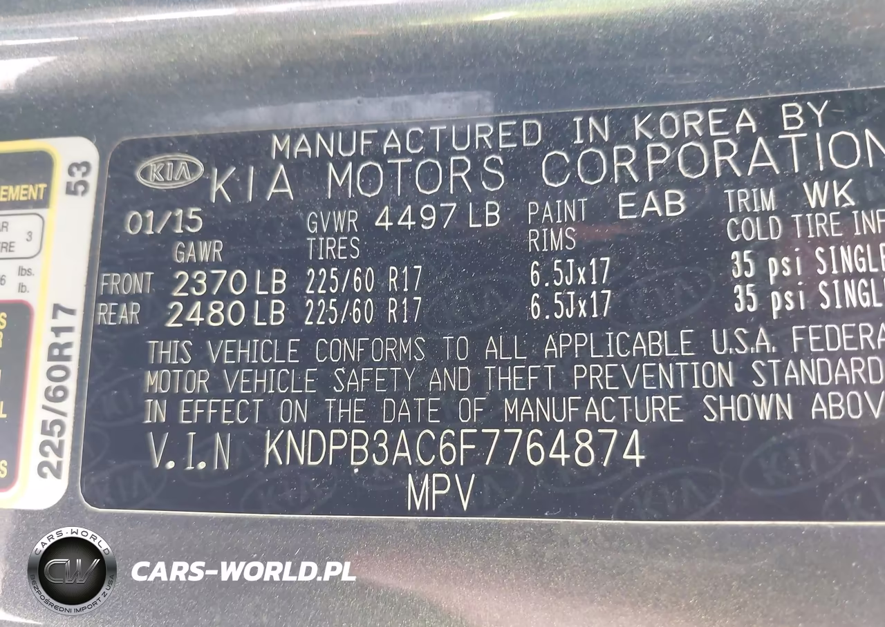 2015 Kia Sportage Lx VIN:KNDPB3AC6F7764874 - 9