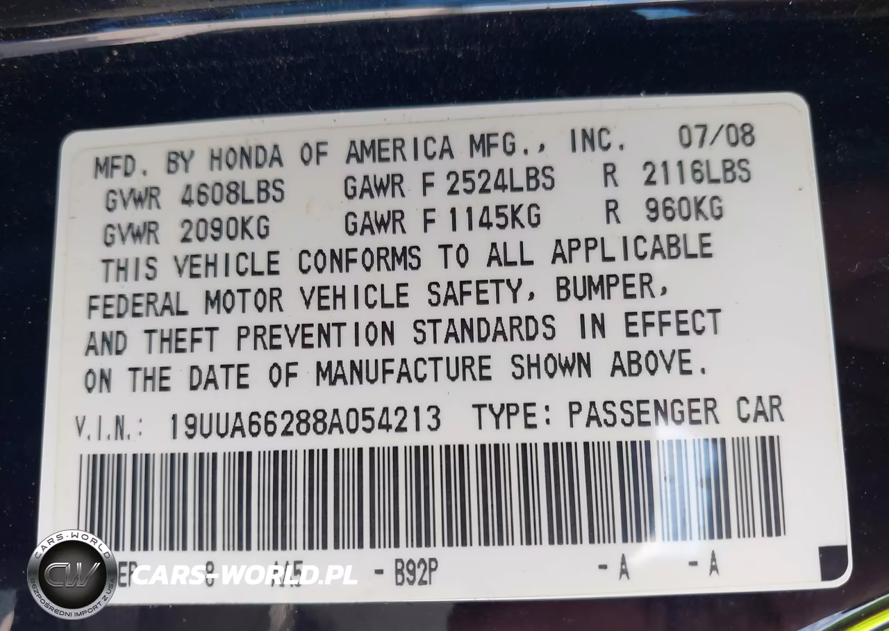 2008 Acura Tl 3.2 VIN:19UUA66288A054213 - 9