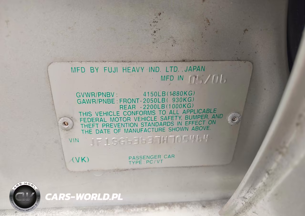2007 Subaru Forester 2.5X VIN:JF1SG63637H705464 - 9