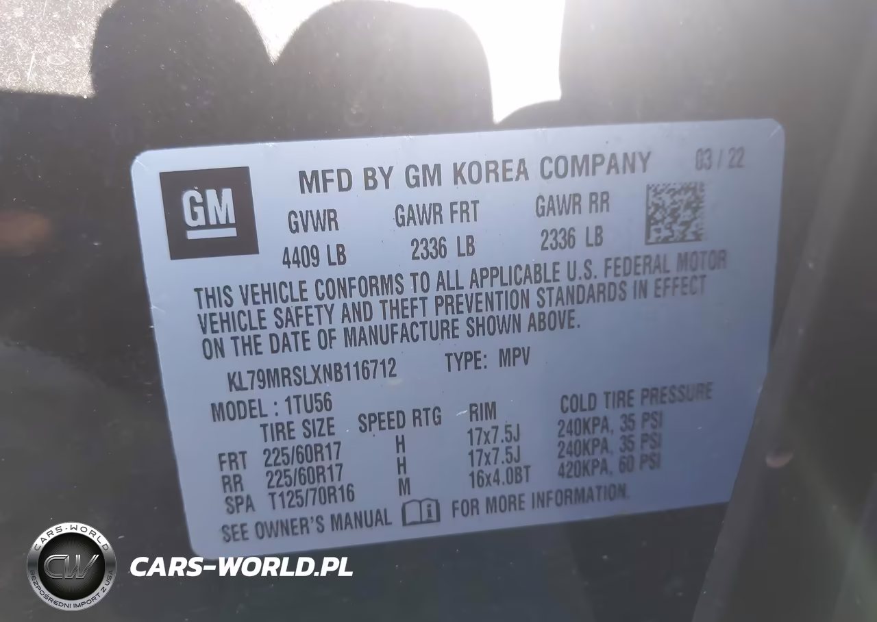 2022 Chevrolet Trailblazer Awd Lt VIN:KL79MRSLXNB116712 - 9