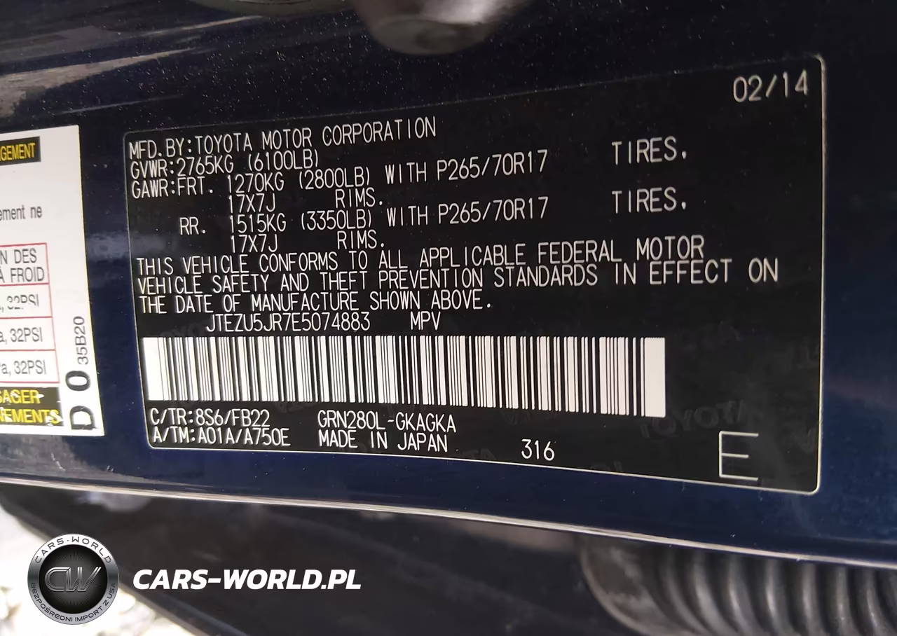 2014 Toyota 4Runner Sr5 VIN:JTEZU5JR7E5074883 - 9