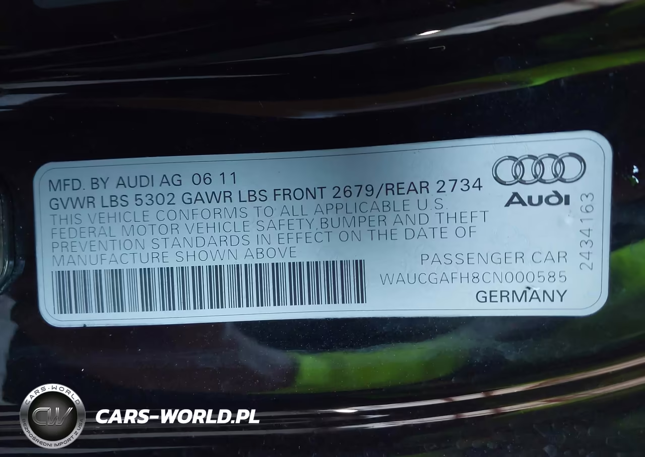 2012 Audi S5 Premium Plus VIN:WAUCGAFH8CN000585 - 9