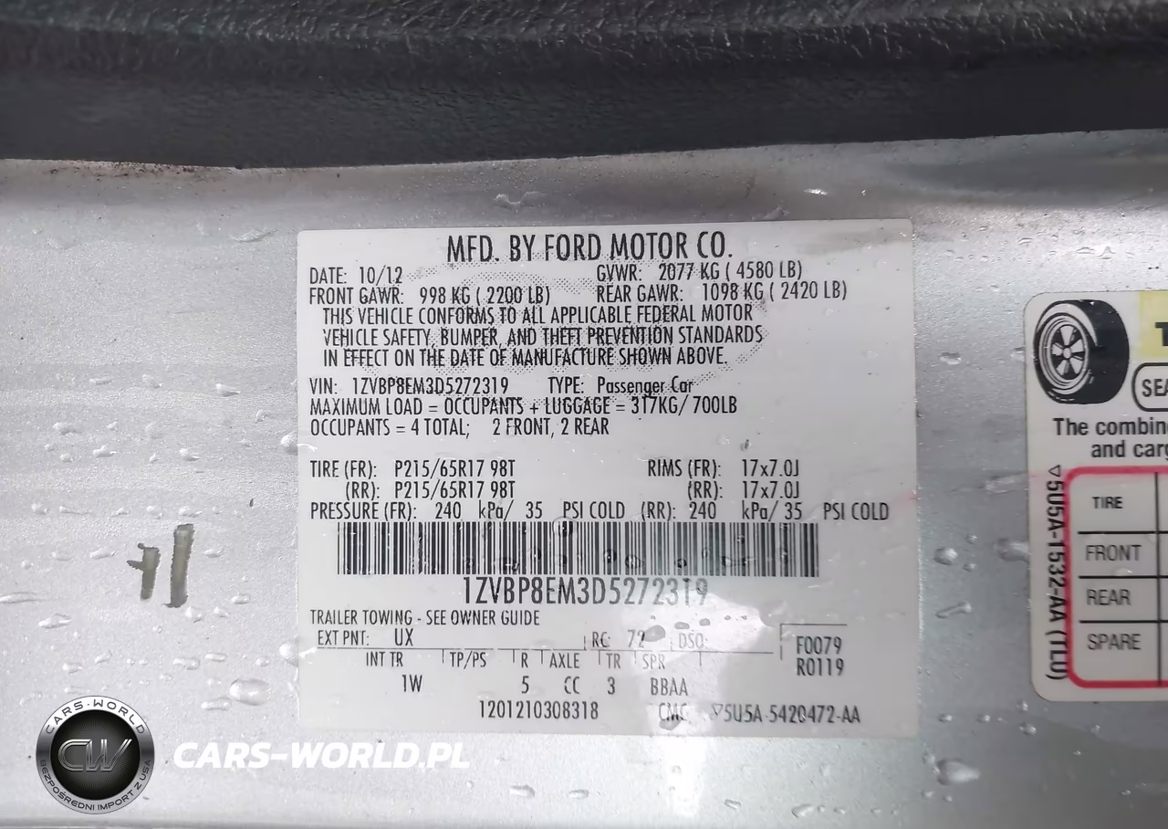 2013 Ford Mustang V6 VIN:1ZVBP8EM3D5272319 - 9