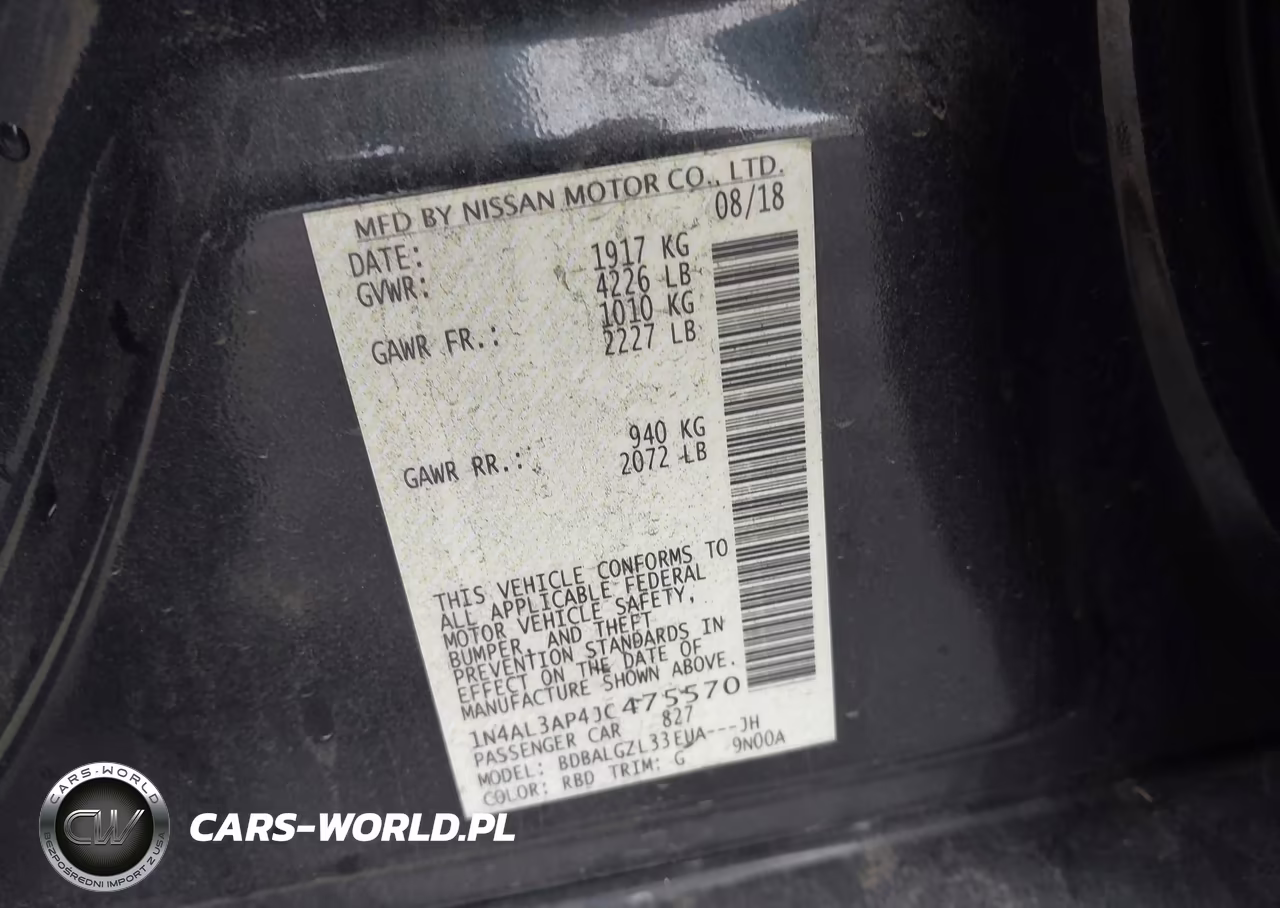 2018 Nissan Altima 2.5 S VIN:1N4AL3AP4JC475570 - 9