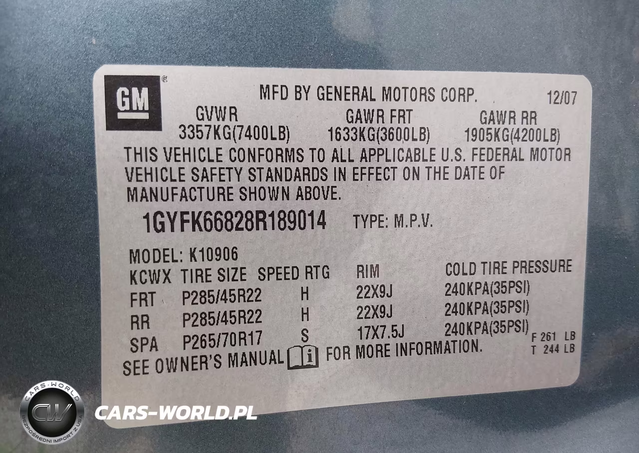 2008 Cadillac Escalade Esv VIN:1GYFK66828R189014 - 9