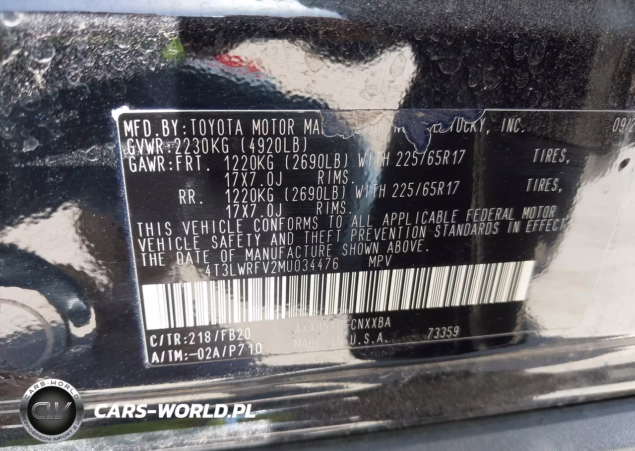 2021 Toyota Rav4 Hybrid Le VIN:4T3LWRFV2MU034476 - 9