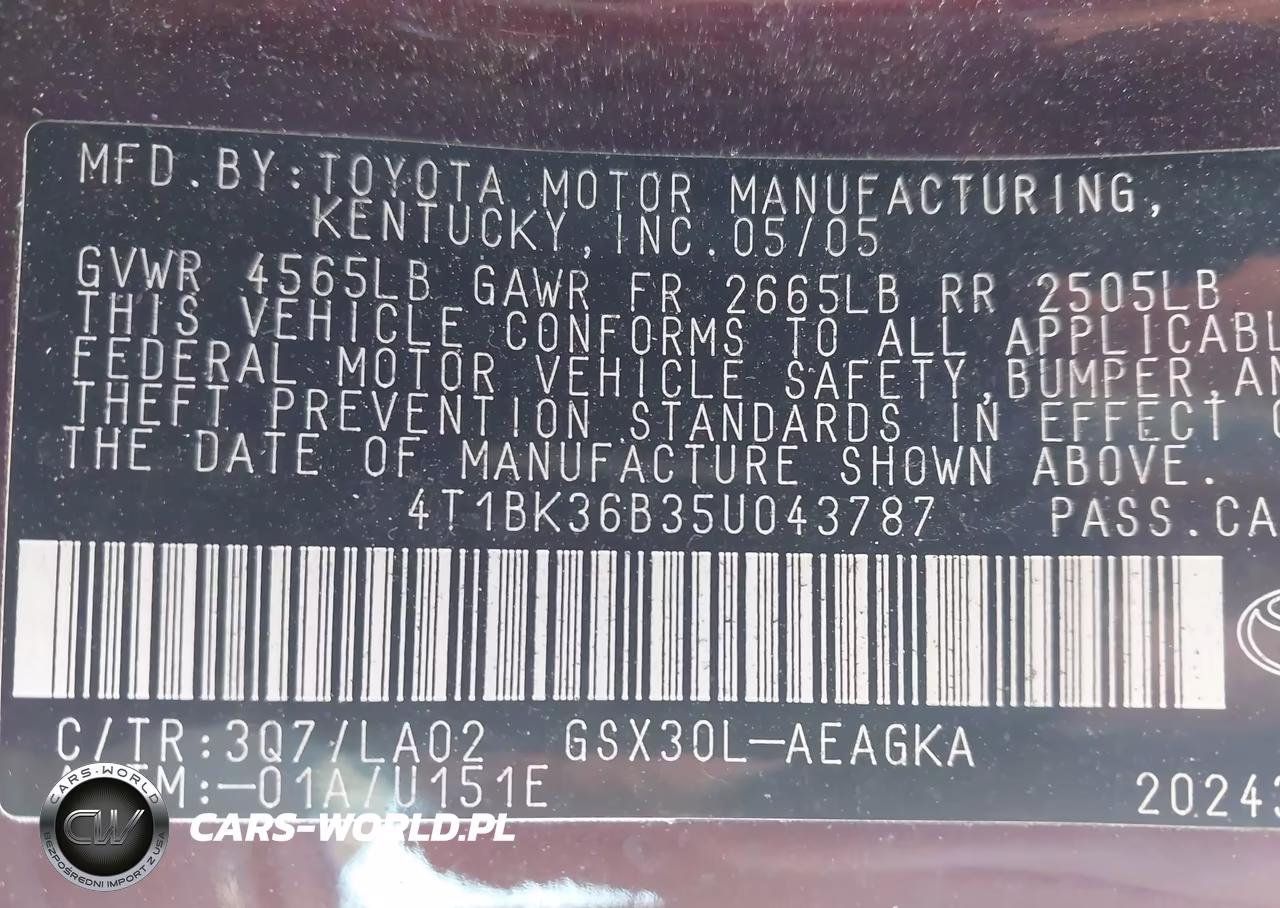 2005 Toyota Avalon Xls VIN:4T1BK36B35U043787 - 9