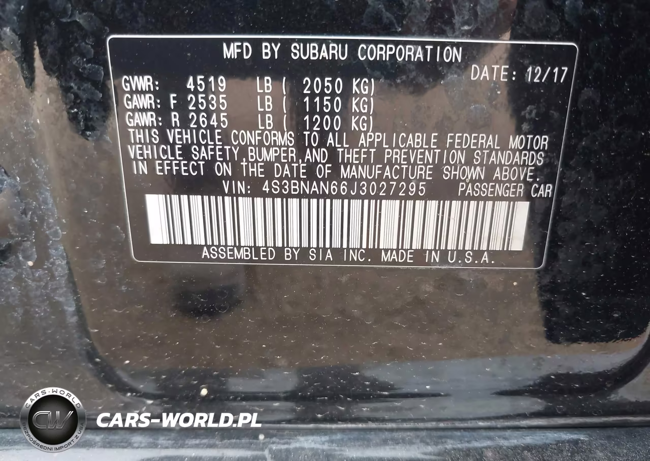 2018 Subaru Legacy 2.5I Limited VIN:4S3BNAN66J3027295 - 9
