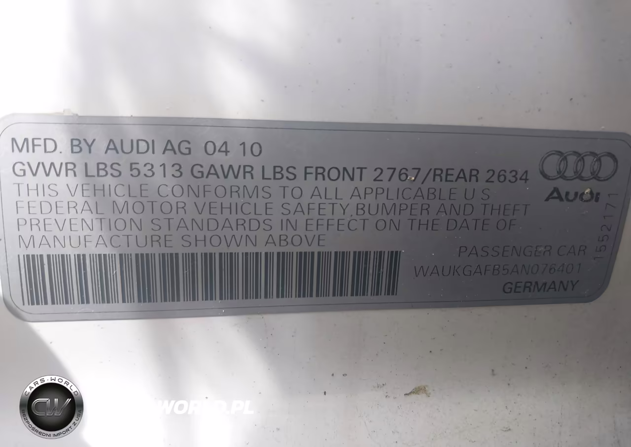 2010 Audi A6 3.0 Premium VIN:WAUKGAFB5AN076401 - 9