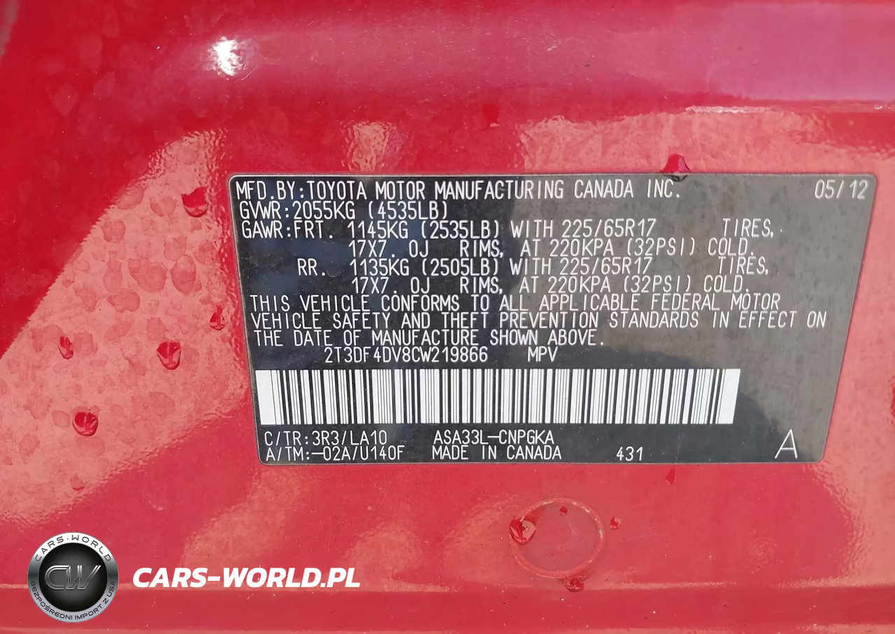 2012 Toyota Rav4 Limited VIN:2T3DF4DV8CW219866 - 9