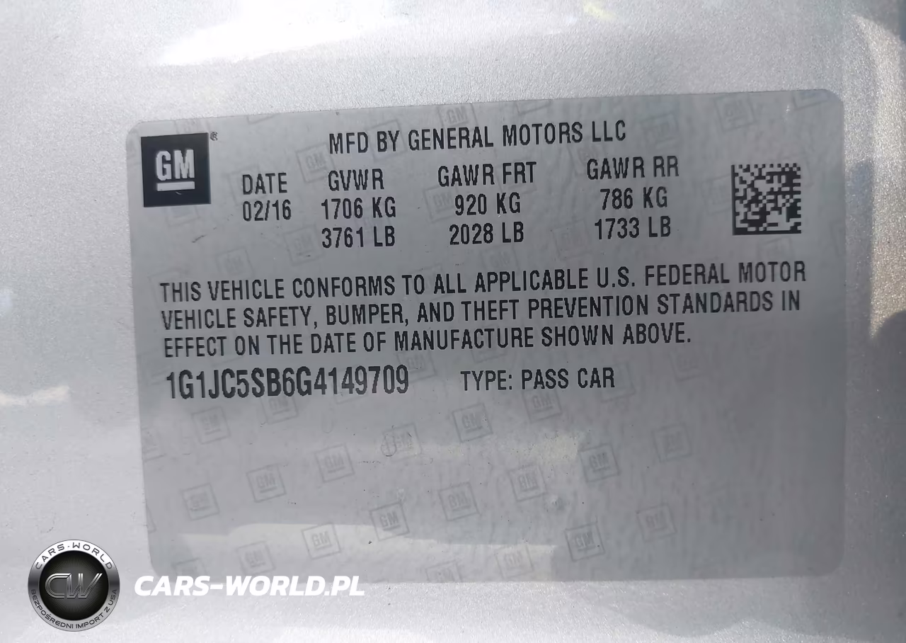 2016 Chevrolet Sonic Lt Auto VIN:1G1JC5SB6G4149709 - 9