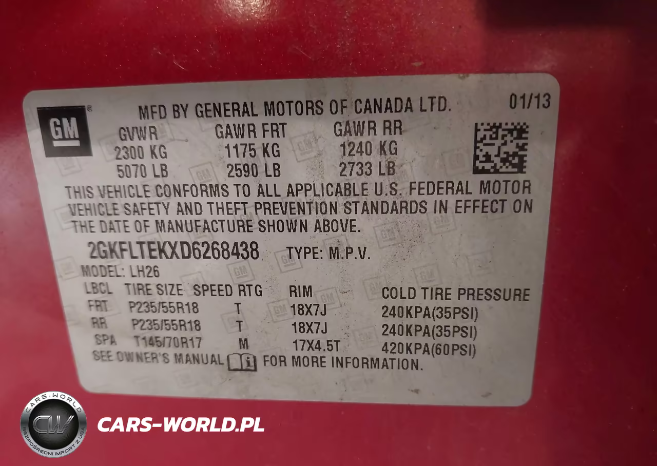 2013 GMC Terrain Sle-2 VIN:2GKFLTEKXD6268438 - 9