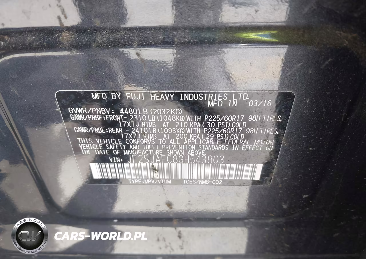 2016 Subaru Forester 2.5I Premium VIN:JF2SJAFC8GH543803 - 9