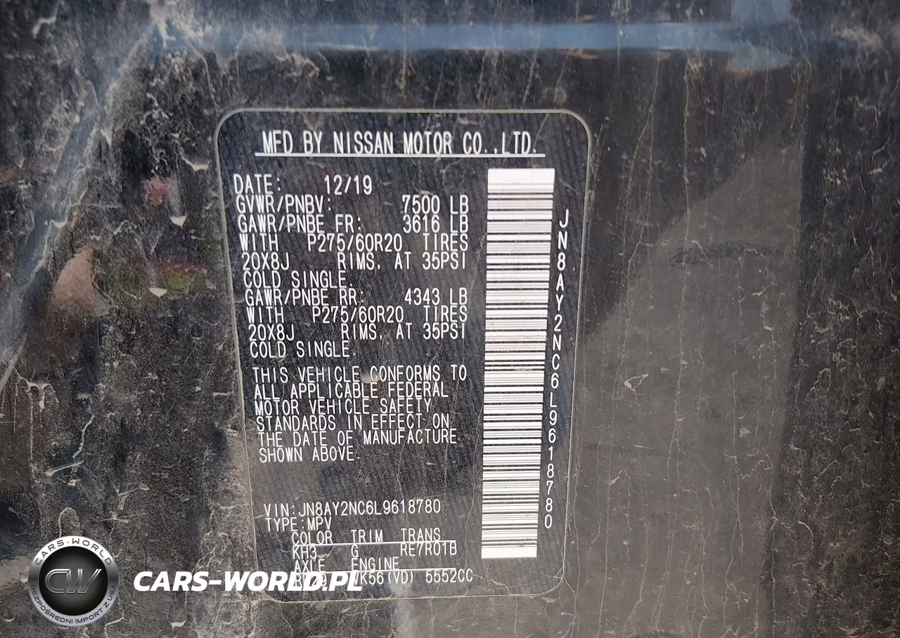 2020 Nissan Armada Sl 4Wd VIN:JN8AY2NC6L9618780 - 9