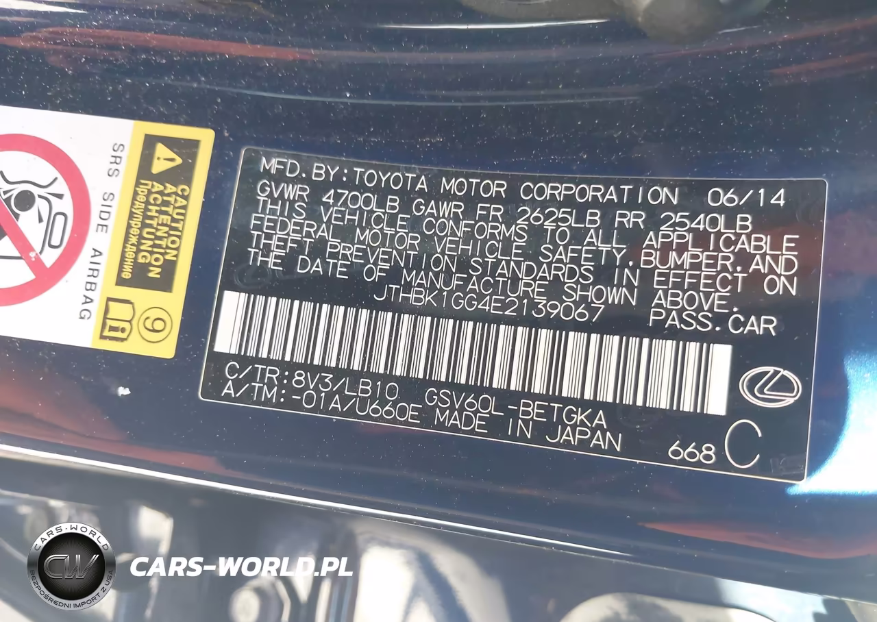 2014 Lexus Es 350 VIN:JTHBK1GG4E2139067 - 9
