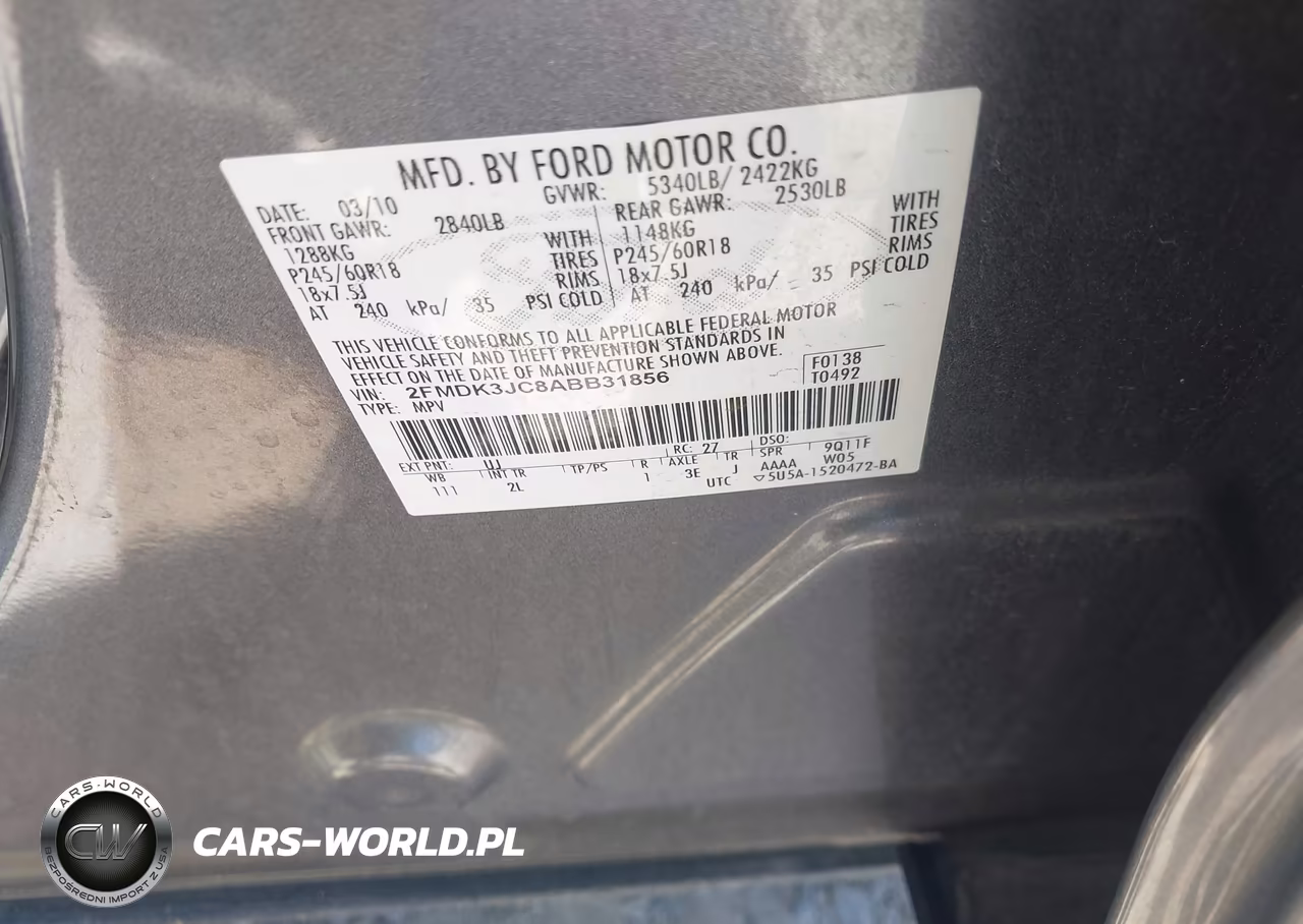 2010 Ford Edge Sel VIN:2FMDK3JC8ABB31856 - 9