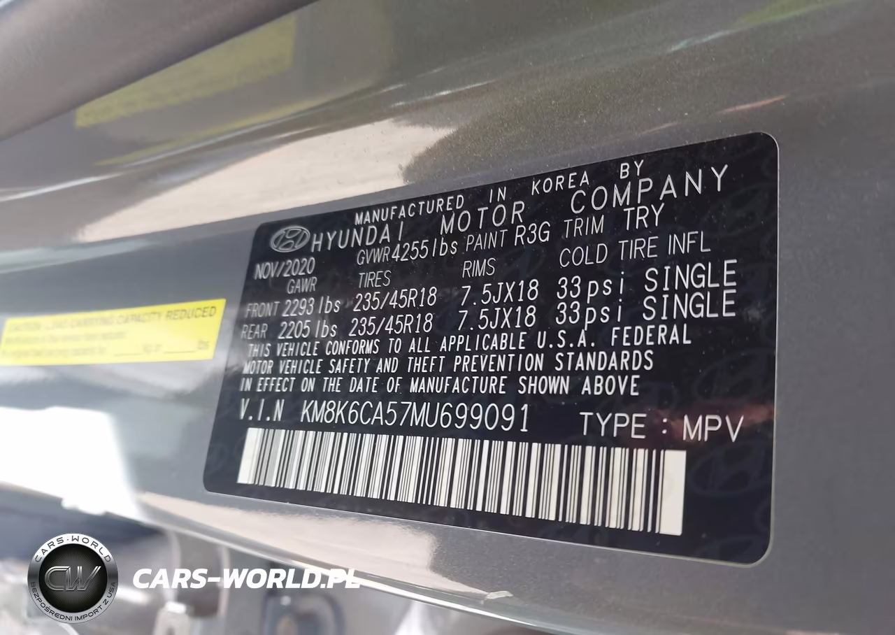 2021 Hyundai Kona Night VIN:KM8K6CA57MU699091 - 9