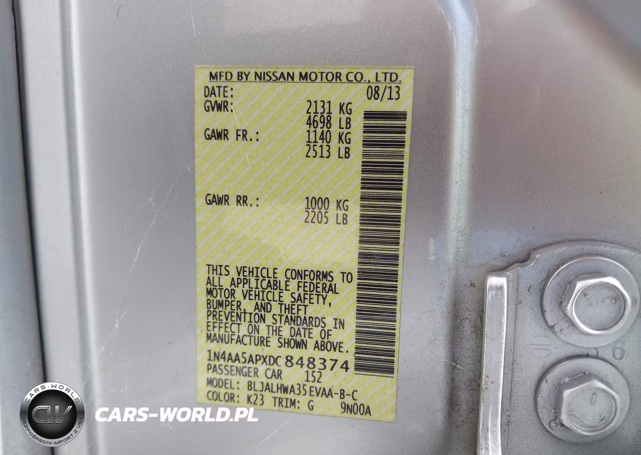 2013 Nissan Maxima 3.5 Sv VIN:1N4AA5APXDC848374 - 9