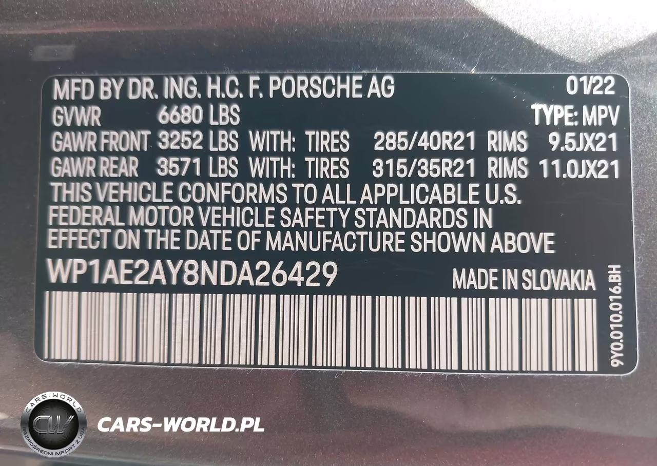 2022 Porsche Cayenne E-Hybrid Platinum Edition VIN:WP1AE2AY8NDA26429 - 9