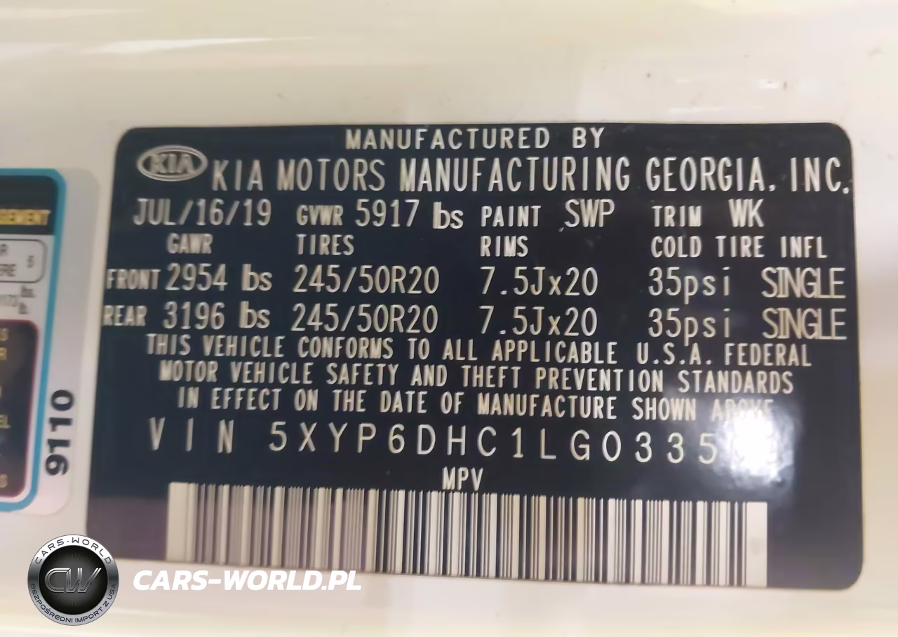 2020 Kia Telluride S VIN:5XYP6DHC1LG033509 - 9