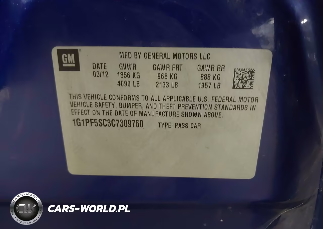 2012 Chevrolet Cruze 1Lt VIN:1G1PF5SC3C7309760 - 9