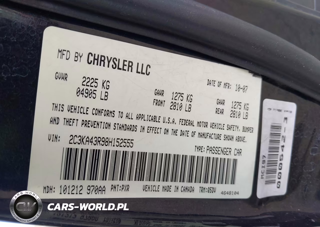 2008 Chrysler 300 Lx VIN:2C3KA43R98H152555 - 9