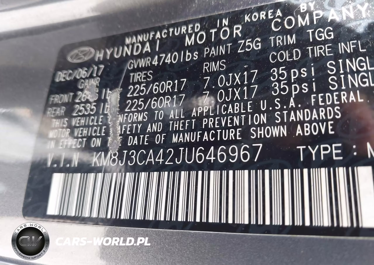 2018 Hyundai Tucson Sel VIN:KM8J3CA42JU646967 - 9