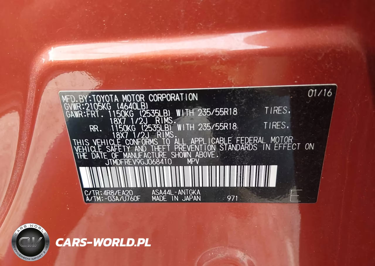 2016 Toyota Rav4 Limited VIN:JTMDFREV9GJ068410 - 9