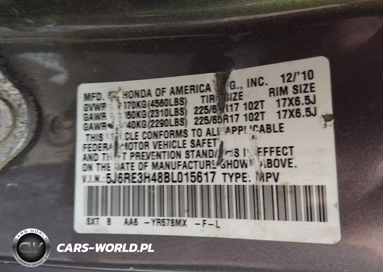 2011 Honda Cr-V Se VIN:5J6RE3H48BL015617 - 9